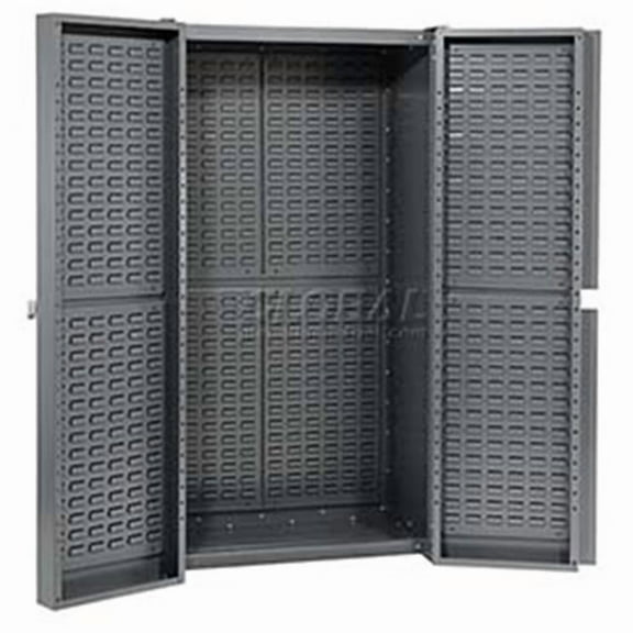 Storage Cabinet with Louver In Doors & Interior 38 x 24 x 72 in. Assembled - Gray