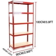 thumbnail image 3 of 5-Shelf Storage Shelving Storage Rack Unit Adjustable Industrial Metal Boltless Shelving Rack 35.4 by 15.7 by 71" Inch, 3 of 9