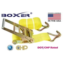 New Boxer Dual Locking DOT 4" X 30' Ratchet Strap w/ Wire Hooks Flatbed Truck Trailer Tie Down 5400 LB US Made