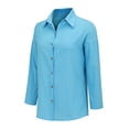 thumbnail image 6 of Endives Womens Shirt Button Down Shirts Drop Shoulder Cotton Long Sleeve Shirt Solid Color Comfortable Womens Top, 6 of 6