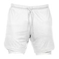 thumbnail image 1 of Pantalones cortos 2 en 1 para correr, color negro, capa base integrada, pantalones cortos con bolsillo m Zulema Shorts deportivos para hombres, 1 of 6