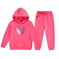 thumbnail image 6 of 2026 Valentines Day Red Sweatsuit Set Hoodies for Kids Cute Love Heart Graphic Hooded Sweatshirts & Jogger Pants Pullover Shirts with Pockets, Fashion Clothes, 6 of 6