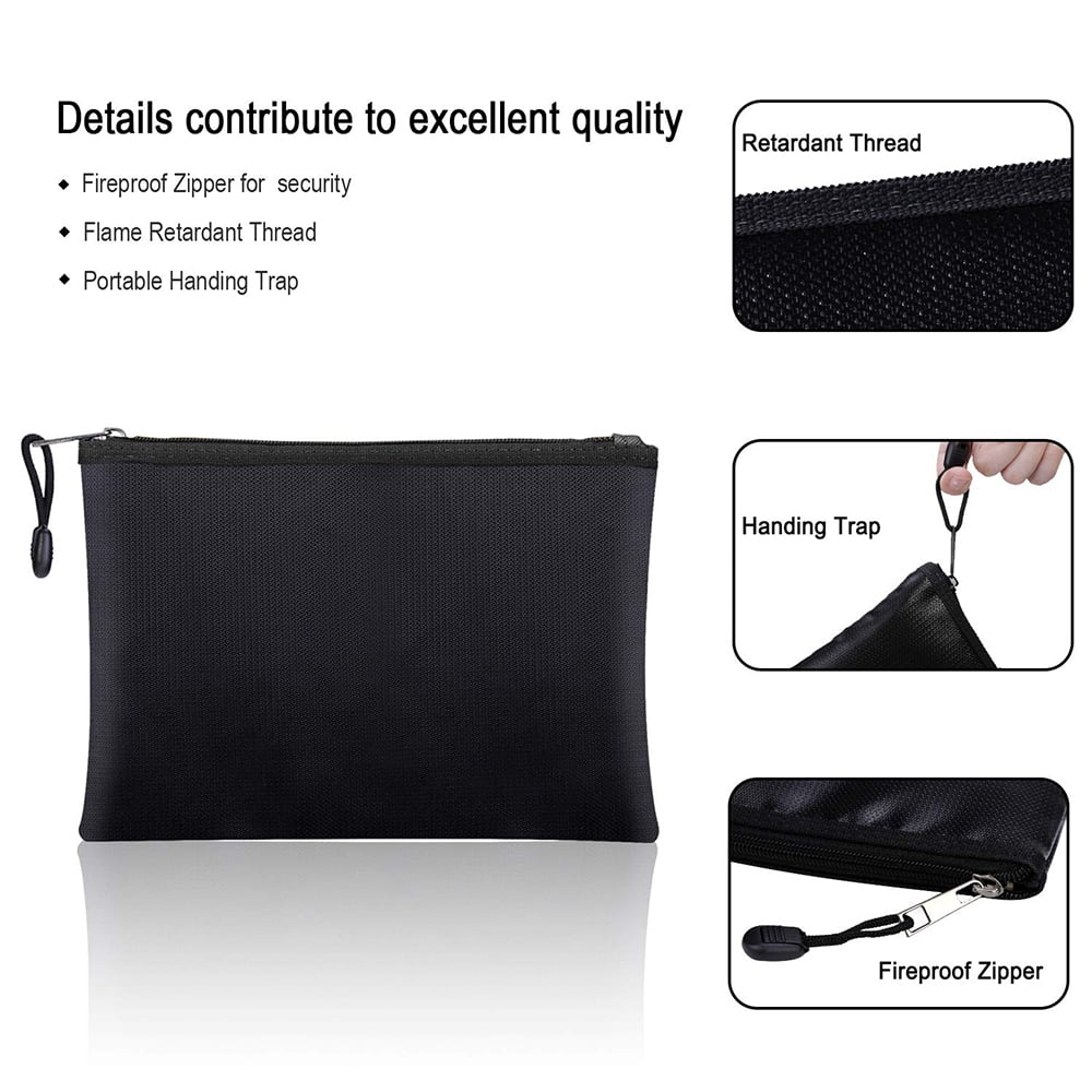 Fireproof Document File Money Pouch Storage Bag Fire Water Resistant Cover C3T6 