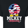 thumbnail image 3 of Disney - All American Mickey - Juniors Cropped Cotton Blend T-Shirt, 3 of 5