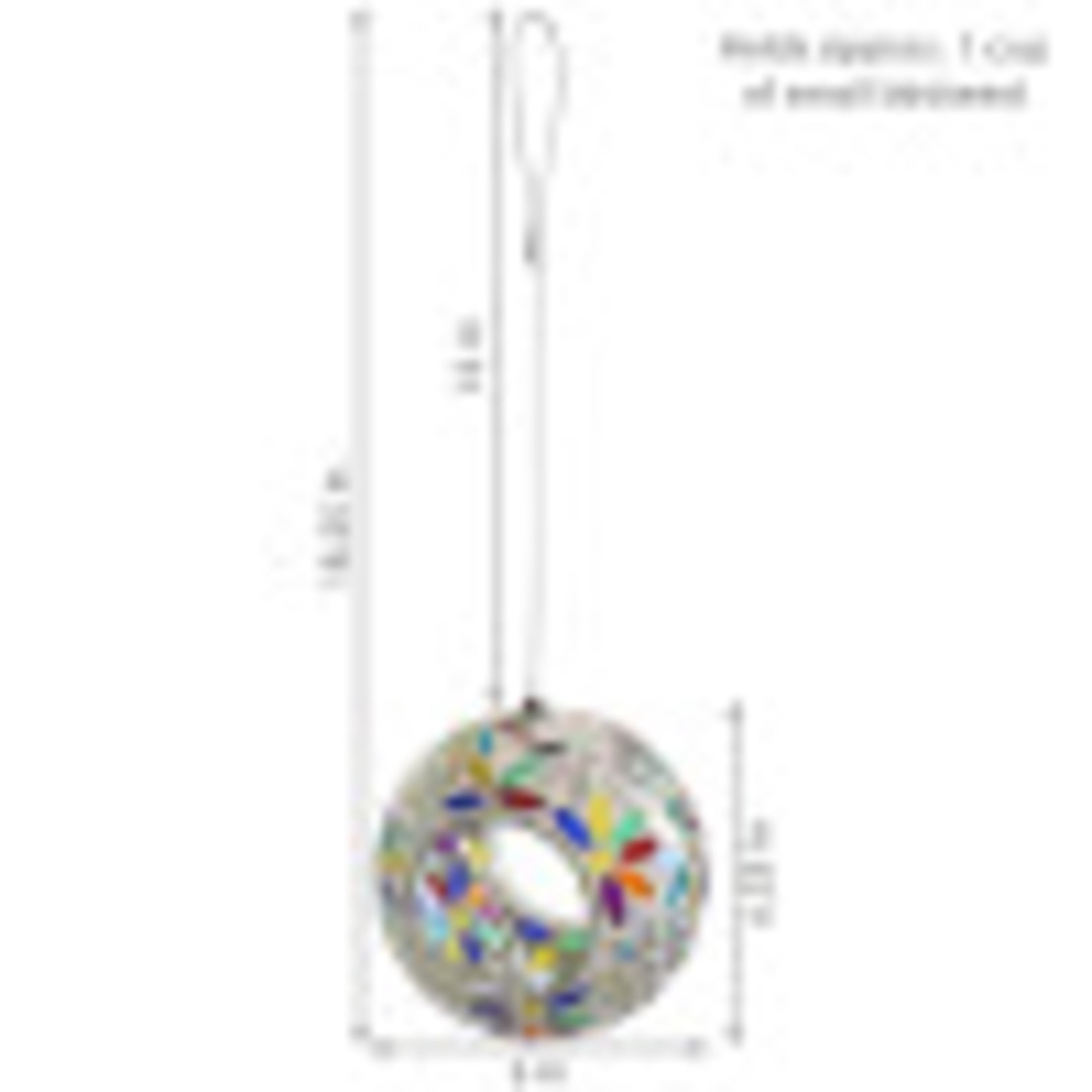 Sunnydaze Mosaic Glass Fly-Through Hanging Bird Feeder, 1-Cup Capacity, Rainbow Daisies