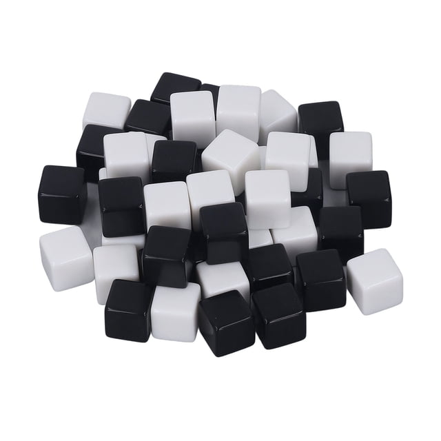 50Pcs White Blank 16mm Set Small Write On Wipe Off with Stickers for Interactive Games Education