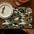 thumbnail image 5 of Classic Camo Green Brown Pattern Summer Placemats Table Placemats Set Of 4-Linen Kitchen Washable Placemats Table Mats 11.8"x17.7" Non-Slip Heat Resistant, 5 of 6