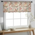 thumbnail image 2 of Mushroom Valance Curtains for Kitchen/Living Room/Bathroom/Bedroom Window,Rod Pocket Small Topper Half Short Window Curtains Sheer Scarf,Pastoral Summer Botanical Watercolor Spring Floral 42"x18", 2 of 8