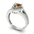 thumbnail image 2 of 1.49 ct Heart Cut Simulated Champagne Diamond with Simulated Diamond Halo Accents 18K White Gold Womens Engagement Ring, 2 of 5