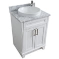 thumbnail image 4 of Bellaterra Home 400700-25-WH-WMRD 25 in. Single Round Sink Vanity with Carrara Marble Top, White, 4 of 11