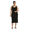 thumbnail image 2 of Terra & Sky Ribbed Midi Sleeveless Tank Dress (Women's Plus), 2 of 5