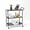 CA822-Black, variant on Modern Kitchen Bar Cart on Wheels Metal Rolling Serving Carts with 3 Tier for Storage Mobile Kitchen Island with Lockable Casters and Side Handle for Outdoor& Indoor -33.5 * 15.7 * 37.2inch(L*W*H)