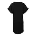 thumbnail image 5 of V Neck Solid Colour Dresses for Women Casual Pullover Comfortable Casual Button Dresses for Juniors Down Dress, 5 of 5