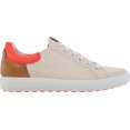 thumbnail image 2 of Women's ECCO Soft 7 Street Sneaker Vanilla/Coral Neon/Lion Full Grain Leather 35 M, 2 of 6