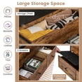 thumbnail image 6 of Costway Storage Ottoman Bench Flip Top Wooden Storage Chest with Cushion & 2 Drawers, 6 of 10