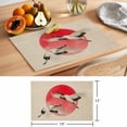 thumbnail image 6 of Vintage Birds Red Sun Placemats Set of 4 Retro Art Animals Rustic Place Mats Indoor Wipeable Table Mats Washable Cloth Dining Table Placemats for Kitchen Holiday Party Home Decor 13x19 Inch, 6 of 9