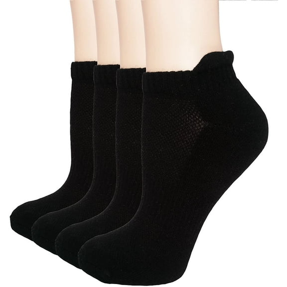 Women's Athletic Low Cut Ankle Quarter Cushion Socks 4 Pack