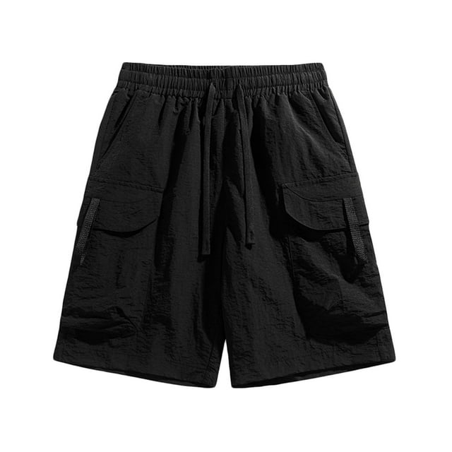 Mens Pantalones Casuales Multi-Bolsillo Elástico Pantalones Cortos de Cintura, Pantalones Cortos Deportivos Ligeros para Hombres
