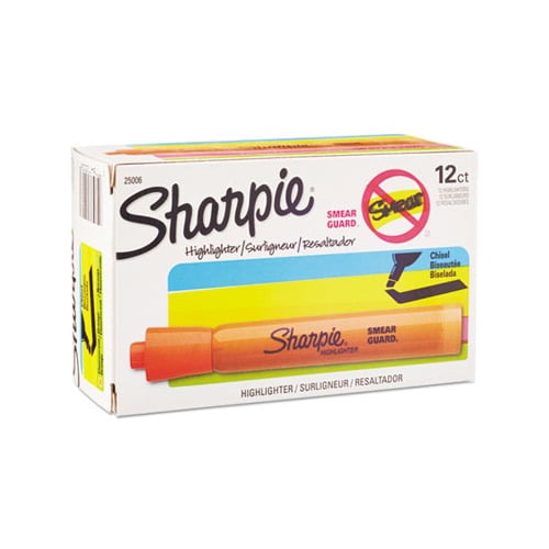 Tank Style Highlighters Chisel Tip, Orange, Dozen