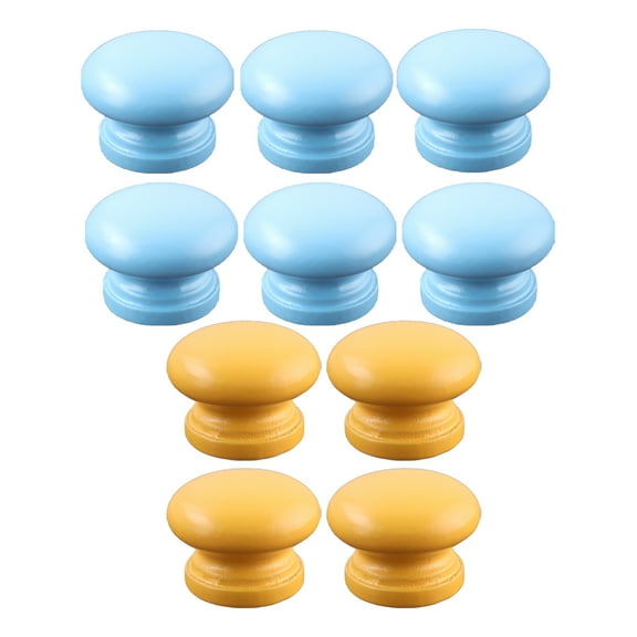 HIBIBUD 10Pcs Cabinet Knobs,Modern Kitchen Hardware Drawer Pulls,Mushroom Wooden Handle Kitchen Knobs for Cabinets