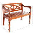 thumbnail image 4 of vidaXL Batavia Bench 98 cm Solid Mahogany Wood Dark Brown, 4 of 4