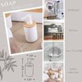 thumbnail image 4 of White Soap and Lotion Pump Dispenser Padang with Bamboo Top - 10 fl oz - Perfect for Kitchen and Bathroom Countertops, 4 of 9