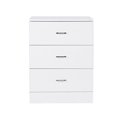 thumbnail image 3 of Table de Chevet Design Moderne 3 Tiroirs Blanc Brillant, 3 of 4