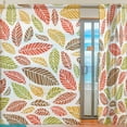 thumbnail image 2 of Coolnut Sheer Curtains Colorful Autumn Leaves Pattern On White Gauze Door and Window Voile Curtain Panels for Bedroom Living Room W55 x L78 In 2, 2 of 4