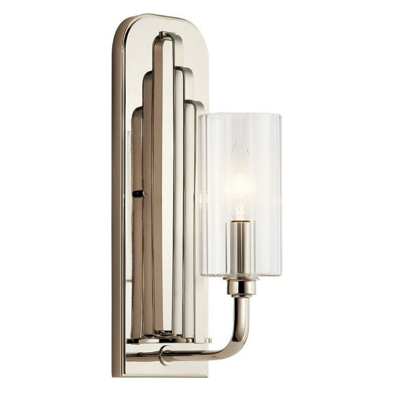 1 Light Wall Sconce in Art Deco Style-14 inches Tall and 4.5 inches Wide-Polished Nickel Finish Bailey Street Home 147-Bel-4436002