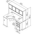 thumbnail image 5 of Bush Business Furniture Cubix Left Corner Desk w/Hutch and Mobile File Cabinet Pewter/White, 5 of 8