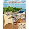 thumbnail image 5 of Outdoor Tablecloth with Umbrella Hole for Patio/Picnic/Party/Camping, Vintage Spring Floral Waterproof Table Cloth Rectangle Table Cover Washable, Abstract Art Pastoral Flowers Rustic 60"x 120", 5 of 7