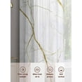 thumbnail image 3 of White Gold Marble Sheer Curtains for Living Room Bedroom Modern Farmhouse Abstract Patterned Sheer Curtains 45 Inch Long 2 Panels Set Light Filtering Curtain Window Treatments Drapes for Dining Room, 3 of 6