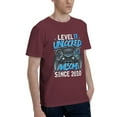 thumbnail image 2 of Level 11 Unlocked Awesome Since 2010 Men'S Basic Short Sleeve T-Shirt Burgundy X-Large, 2 of 5
