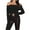 Black sweater for Women, variant on HAPIMO Women's Fashion Shirts Solid Slim Fit Off Shoulder Tops Asymmetrical Neck Pullover Long Sleeve Blouse Cozy Casual Sweatshirt T-Shirt Clothes for Women Black S