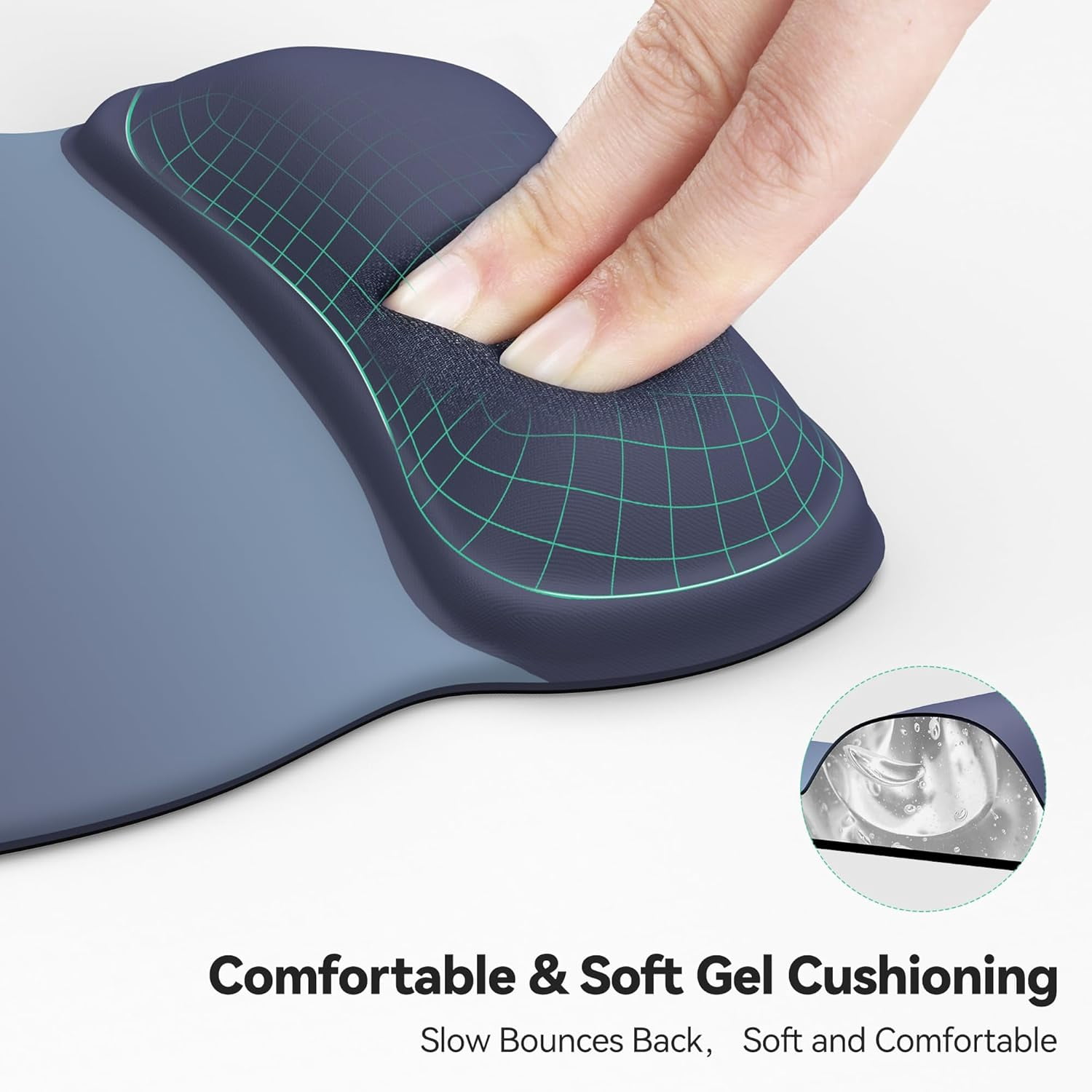 Gel Mouse Pad with Wrist Rest, Ergonomic Office Mousepad with Wrist Support - Non-Slip & Smooth Surface Comfortable Desk Accessories Mat for Office, Gaming and Study - Gradient