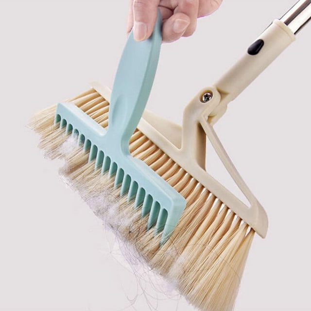 1 Uds. Escoba para el hogar, peine de dientes, herramienta para quitar el pelo, escoba con mango largo, limpiador de pelo, raspador de polvo