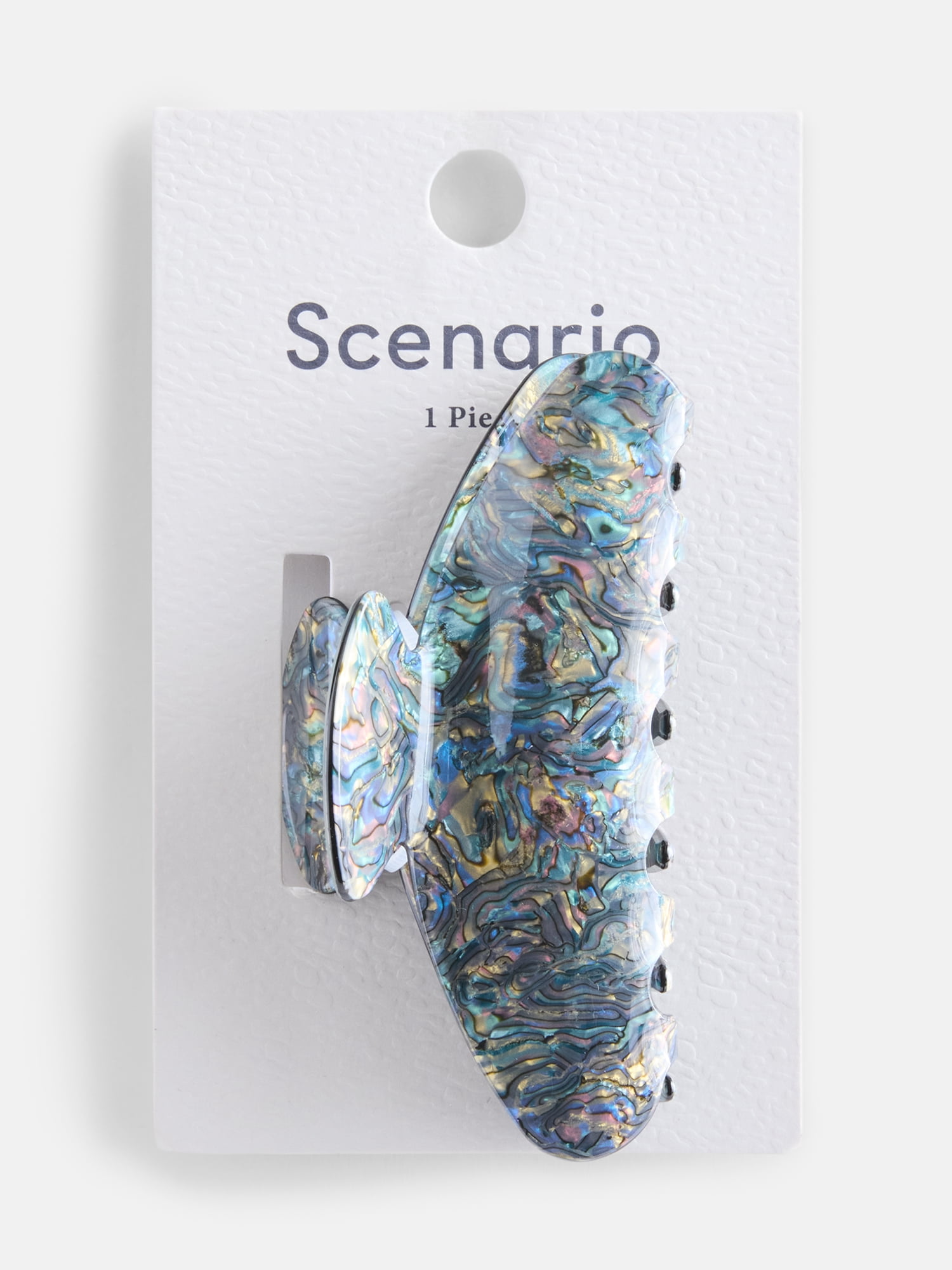 Scenario Women's Acrylic Abalone Hair Claw, Blue