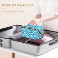 thumbnail image 3 of FORMRS Makeup Bag Travel Cosmetic Organizer for Women Fold Flat Zipper Pouch with Handle, Blue Daisy Pattern, 3 of 8