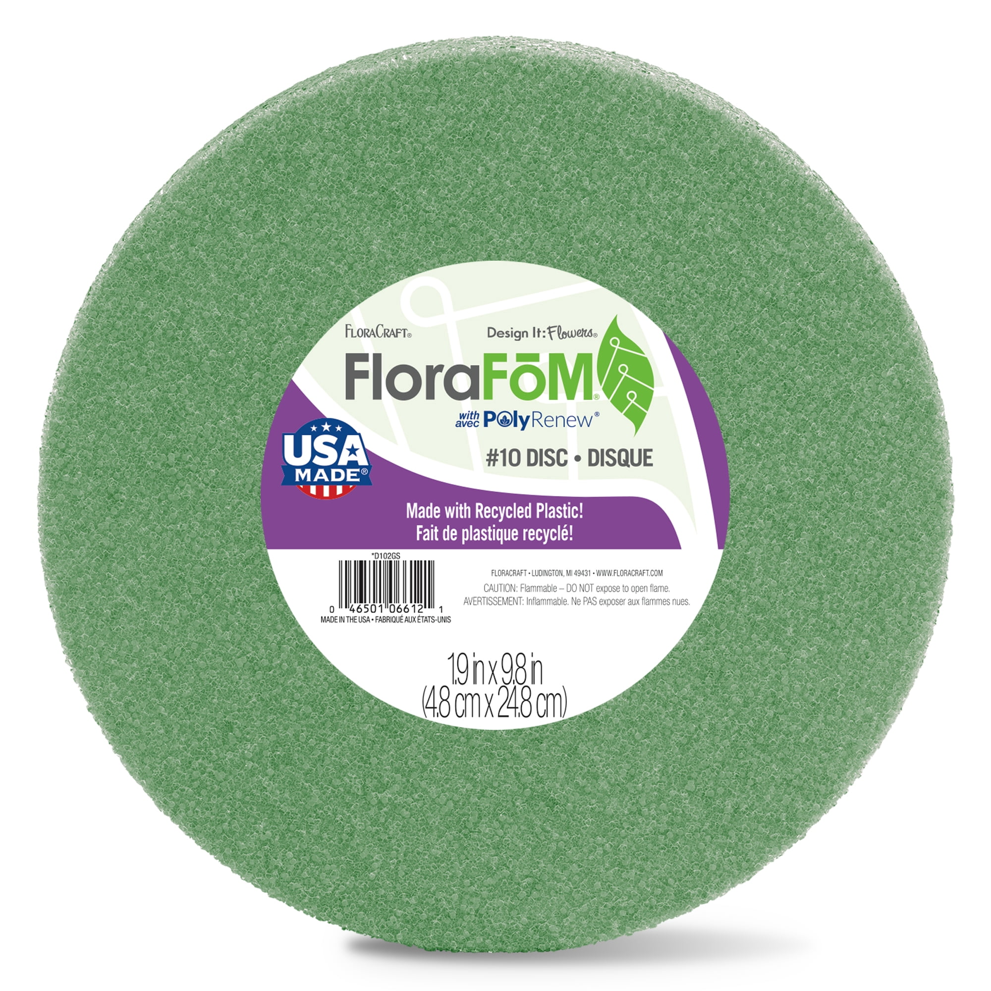 FloraCraft FloraFōM 10" Green Foam Disc, 12 Pack