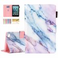 thumbnail image 2 of Dteck Case Cover for Kindle Fire 7 Tablet (7" Display, 9th/7th/5th Generation, 2019/2017/2015 Release) - Auto Sleep Wake Case Synthetic Leather Wallet Protector Fold Stand Kindle Cover (White Marble), 2 of 4