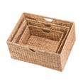 thumbnail image 4 of Vintiquewise Medium Hyacinth Basket - Rustic Handwoven Multipurpose Foldable Storage Organizer Decorative Laundry Totes and Woven Storage Bin for Bedroom, Living Room, Bathroom, Pantry and Closet, 4 of 12