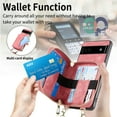 thumbnail image 6 of for Google Pixel 6a Wallet Case, Crossbody Phone Purse with Card Holder for Women, Zipper PU Leather Carrying Cover Gift with Shoulder Strap Kickstand Anti-drop for Google Pixel 6a - Pink, 6 of 10