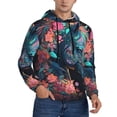thumbnail image 2 of Salouo Colorful Floral Patterned Horse Pattern Men's Fall Hoodie Sweatshirt,Sport Hoodie with Pockets for Men Pullover Casual Hooded Sweatshirt-X-Large, 2 of 7