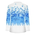 thumbnail image 4 of QATAINLAV Fall Long Sleeve Tops for Women Casual Button V Neck Oversized Pullover Floral Print Shirts Streetwear, Multicolor, M, 4 of 6