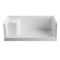Kingston Brass Aqua Eden VTSB603221R, White 60" x 32" Anti-Skid Shower Base