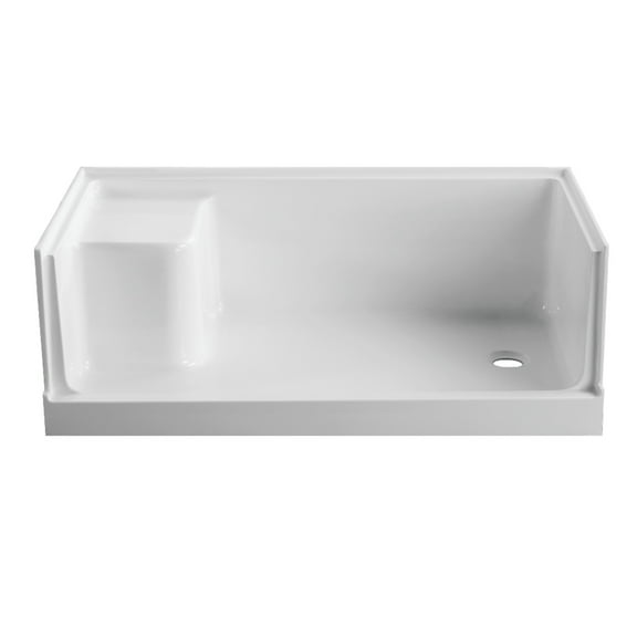 Kingston Brass Aqua Eden VTSB603221R, White 60" x 32" Anti-Skid Shower Base