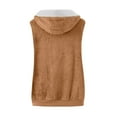 thumbnail image 5 of Vest for Women Fuzzy Sherpa Fleece Vest Cozy Sleeveless Gilet with Pocket Cozy Soft Zip up Hooded Waistcoat Outerwear, 5 of 5