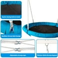 thumbnail image 4 of 2 Seat Outdoor Swing with Adjustable Rope,Saucer Swing&Belt Swing,Easy to Clean,Metal Frame Swing Sets for Backyard,Antique Blue, 4 of 9