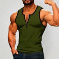 thumbnail image 2 of DGMIOCS Men's Solid Color Tank Top Sleeveless Casual Basic Summer Daily Tee Green L, 2 of 5