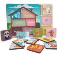 thumbnail image 5 of Ambesonne House and Animals Wooden Puzzle Set of 2 Chunky Pieces, Rooms Panda Lion, Orange Multicolor, 5 of 5